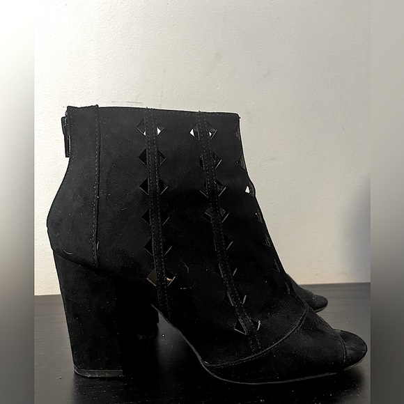 Suede Texture Zip Up Boot Bootie Heel 8.5 Brash - Picture 1 of 3